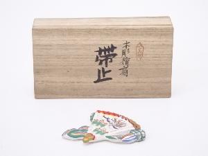 JAPANESE KIMONO / ANTIQUE OBIDOME / WOODEN FOLDING FAN 